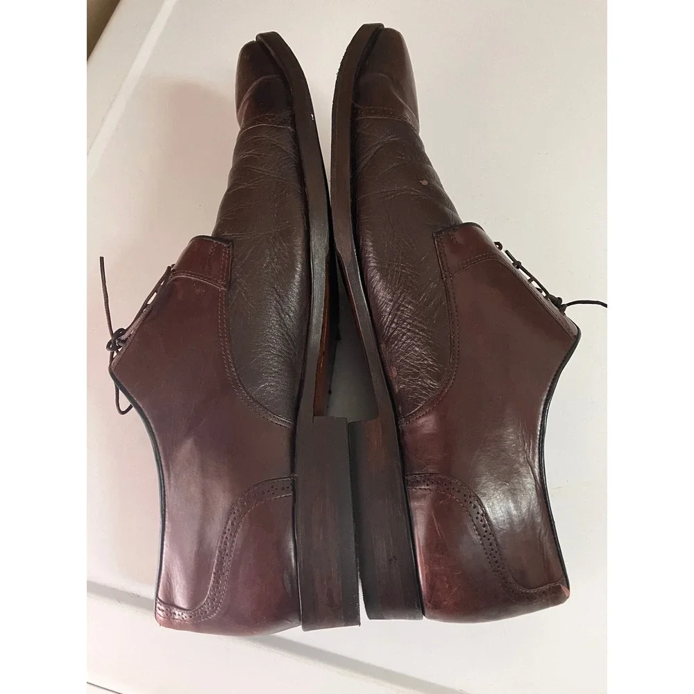 Mezlan Orbison Mens Brown Leather Cap Toe Derby Dress Shoes 13 M Spain NEW SOLES